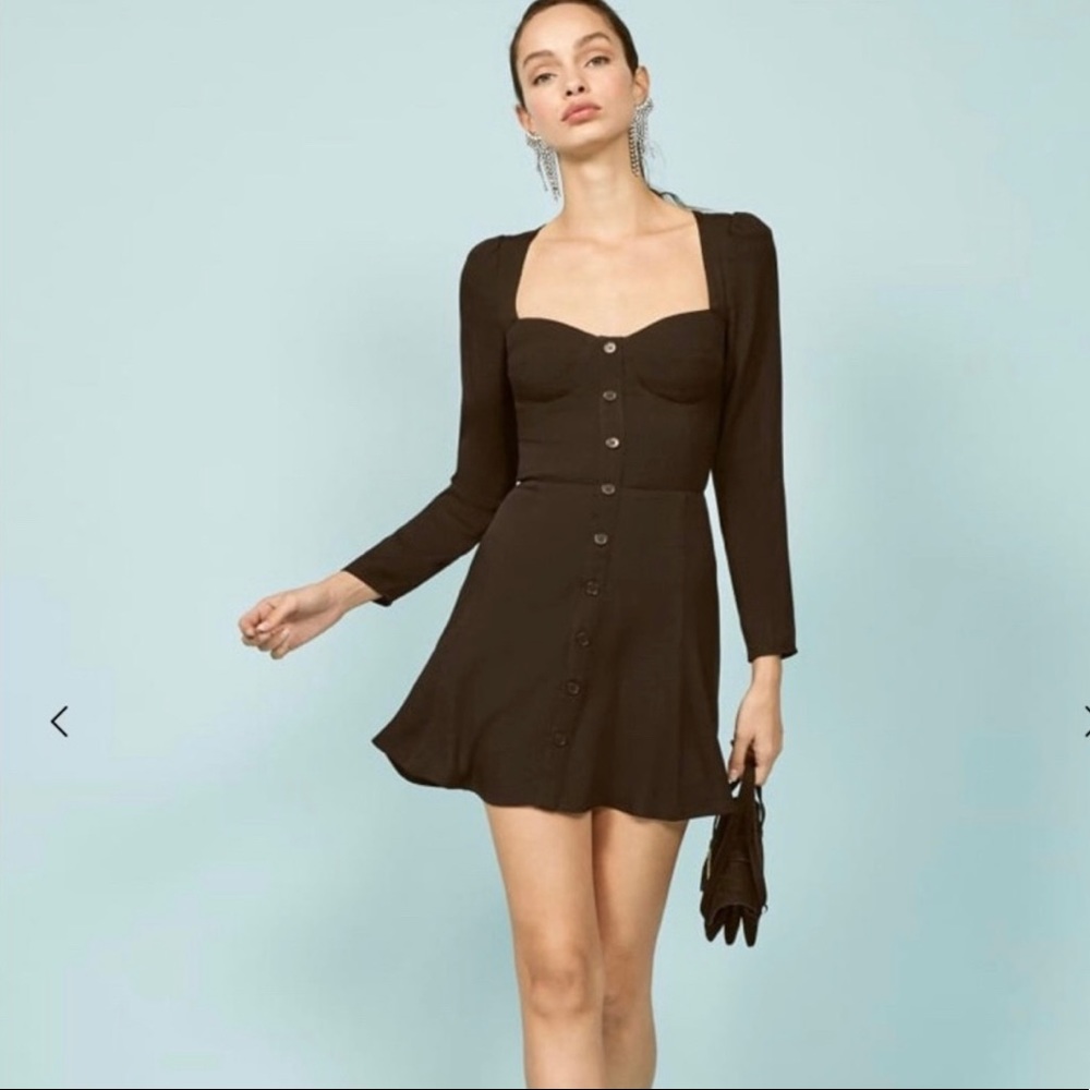Reformation Milla Black Dress